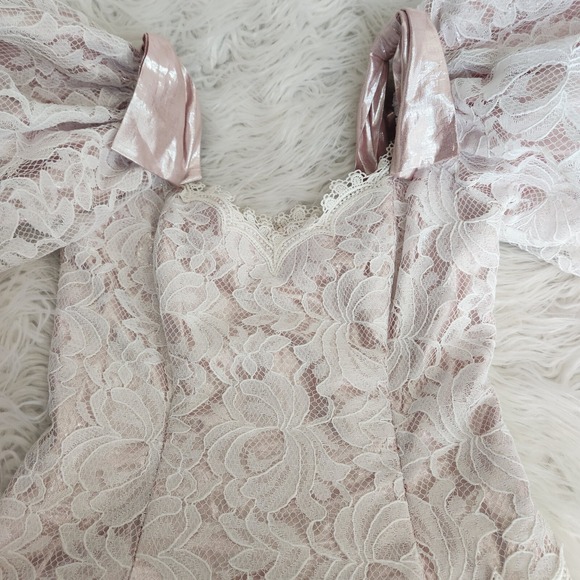 Vintage Scott McClintock Lace Dress Small Southern Belle Wedding Princess Prom - Picture 11 of 16